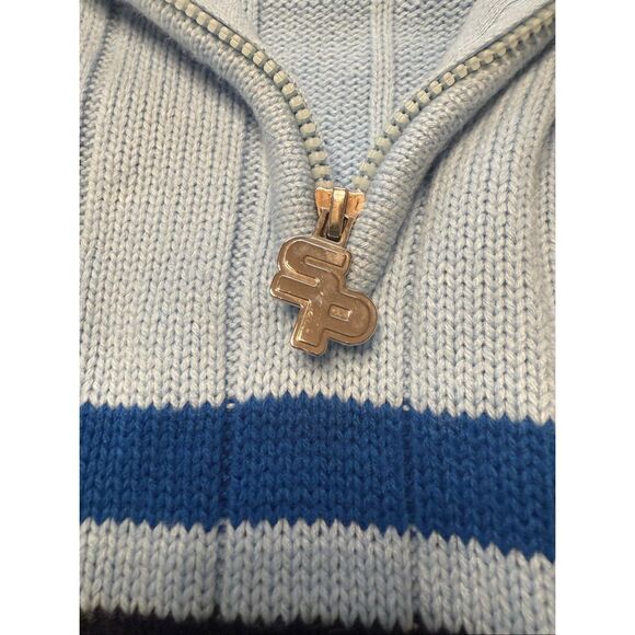 Vtg Southpole Sweater Mens X-Large Mock neck Striped Hip Hop 90s Y2k Quarter Zip - Picture 4 of 9